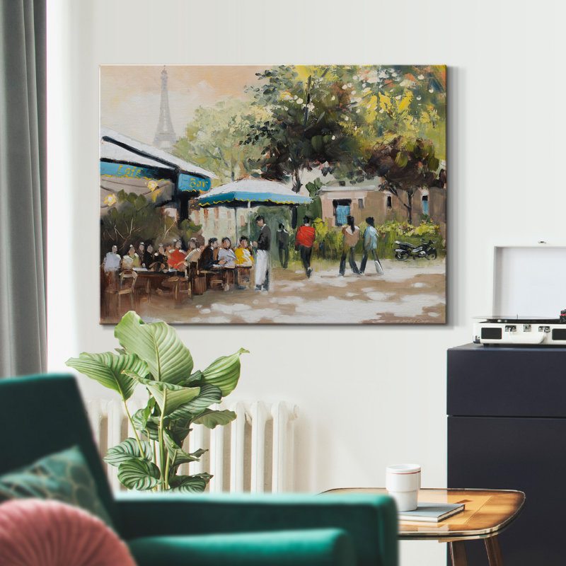 Paris bleu sarcelle I - reproduction d'art sur toile tendue, H 48 po x l 32 po x P 1 po