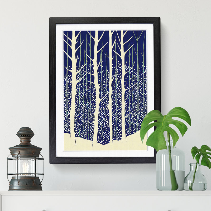 A Winter Forest - Single Picture Frame Print, Black, 64cm H x 46cm W
