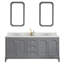 Grand meuble-lavabo de comptoir en marbre d'ingénierie avec miroir Carrara-553469257-718073344