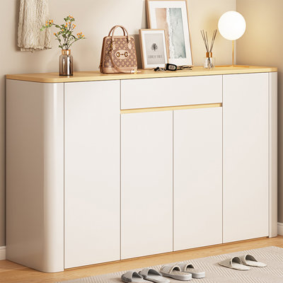 Beige + Burlywood Manufactured Wood Shoe Storage