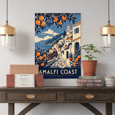 Canvas Wall Art Amalfi Coast Italy Vintage Travel Poster Art Print Vintage Poster Print Home Decor