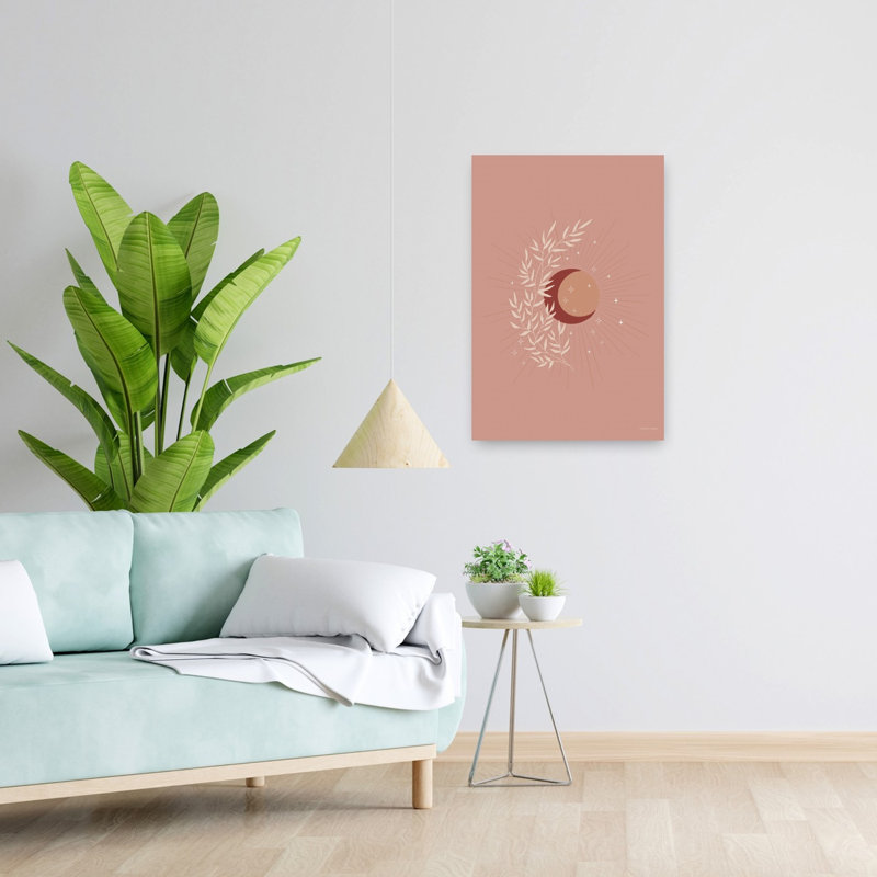The Moon Sun And Earth Abstract Contemporary Landscape Nature Wall Art Print, 60.96cm H x 40.64cm W
