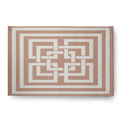 Tapis intérieur / extérieur tissé à plat à motif géométrique Cheyne