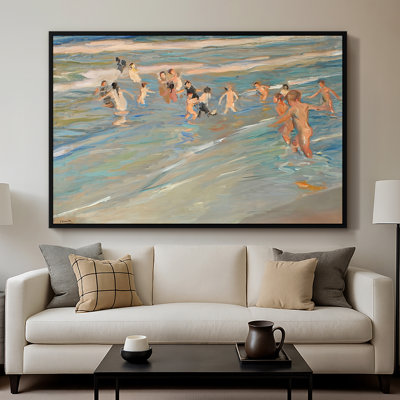 Children Playing on the Beach in Valencia, c. 1908-Joaquín Sorolla-Framed Gallery Wrapped Canvas