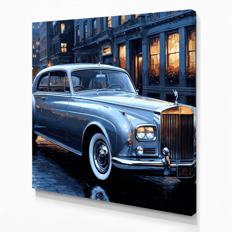 Transport, voitures de luxe classiques, art mural sur toile grise