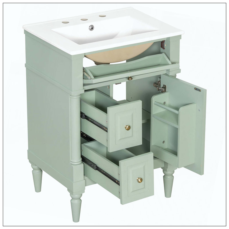 Lavabo de salle de bain autoportant, Green, 24"