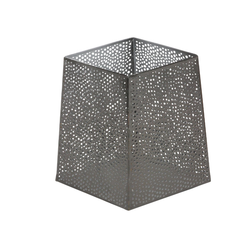 Ensemble de porte-votives de table en métal 3 pièces Campuzano, Gris foncé
