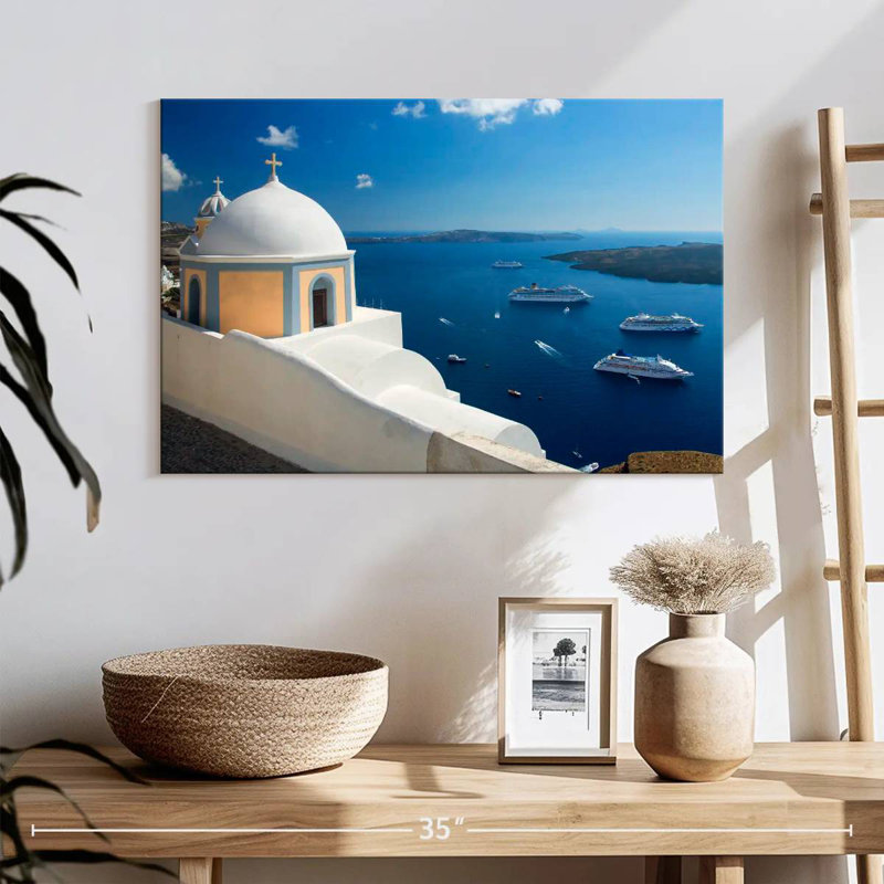 Ravi Santorini Church Domes, 32" H x 48" W