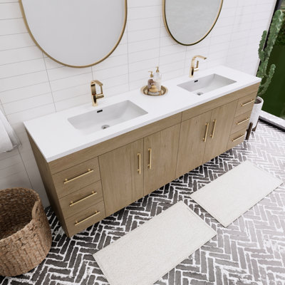 Spring 84" Double Sink Bathroom Vanity
