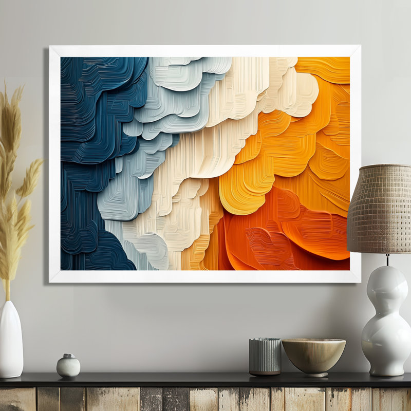 Biomorphism Fragments Forms I - Cubism, reproduction sur toile, Cadre simple, H 16 po x l 32 po, Blanc
