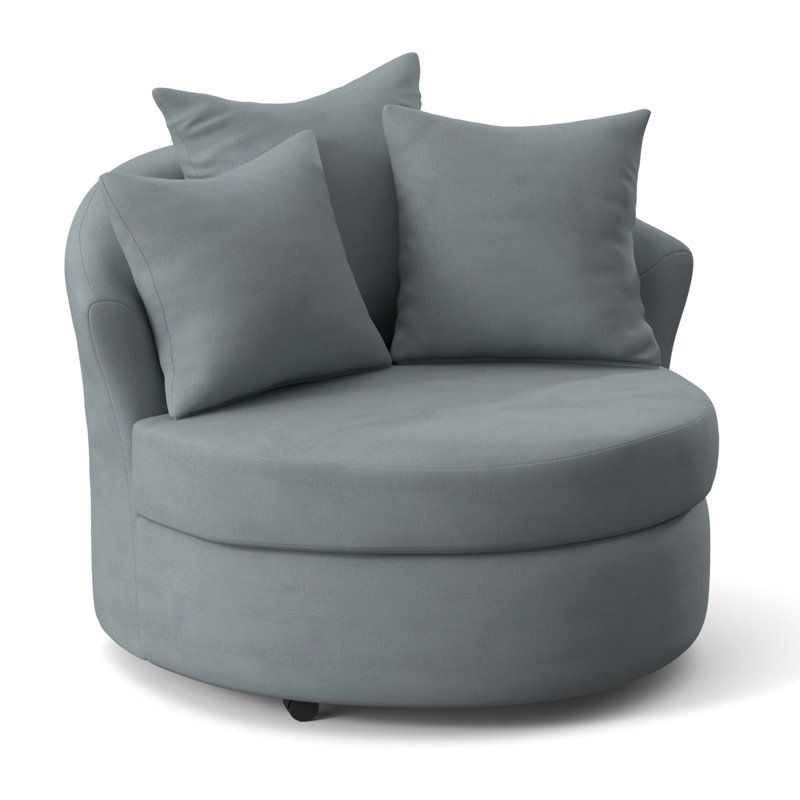 Alsup Upholstered Barrel Chair, Jitterbug Skymist