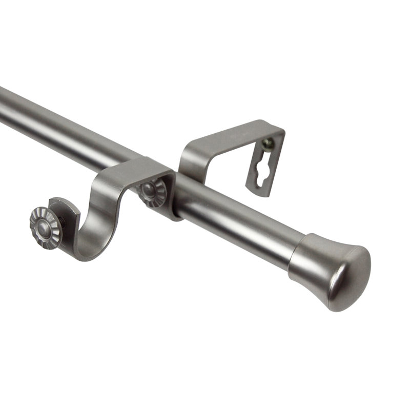 Tringle à rideaux double ajustable McFetridge, De 28 po à 48 po de largeur, Nickel satiné