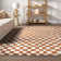 Dominique Abstract Checkered Fringe Area Rug