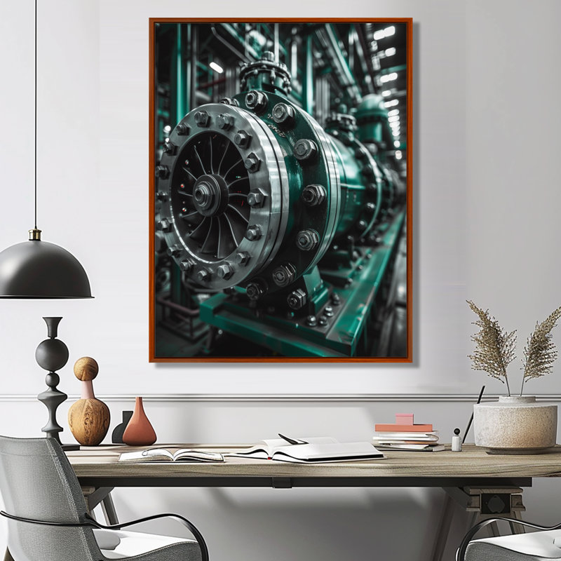 «Green Engine Power Plant Industrial Photo II - Power Plants», reproduction d'art murale, H 34 po x l 44 po