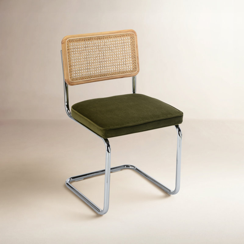 Chaise d'appoint en velours Walsh, Velours vert olive