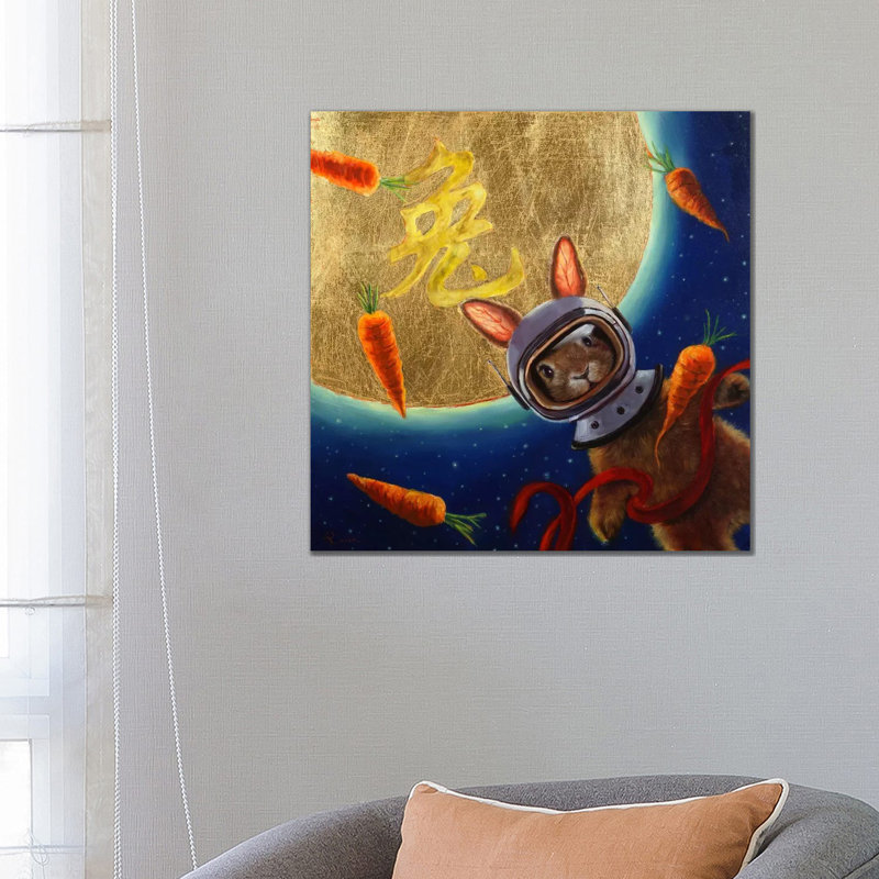 Journey To The Moon by Lucia Heffernan - Wrapped Canvas Painting, 66.04 cm H x 66.04 cm W x 3.175 cm D