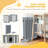 Tucker Murphy Pet™ 80" Extra Wide Freestanding Pet Gate Dog Barrier Folding Safety Fence With 4 Panel Support Feet For Doorway Stairs Light Grey