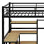 Lit mezzanine avec escalier, bureau intégré et tablettes