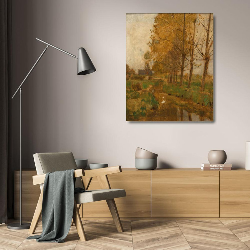 «Willow Trees, Autumn Landscape» par Eugen Jettel - Art mural sur toile tendue avec châssis, H 24 po x l 17 po