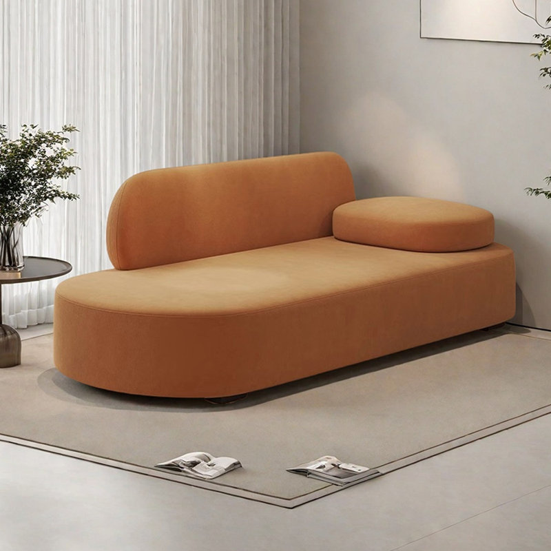 Méridiennes d'intérieur avec appui-tête mobile Finck, Orange, Orienté à droite