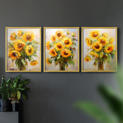 Étude florale CL - ensemble de 3 estampes giclées encadrées - prêt à