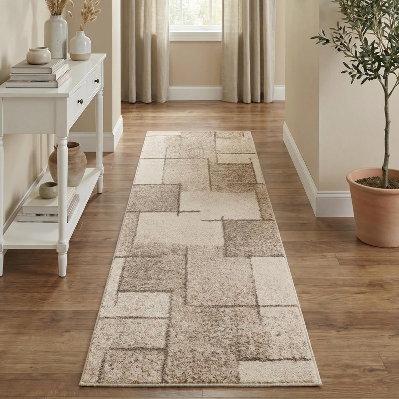 Celil Geometric Shapes Area Rug, BEIGE, 160 x 230 cm (Rectangular)