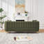 Canapé Teddy, canapé profond 3+3 places, vert capitonné moderne pour salon