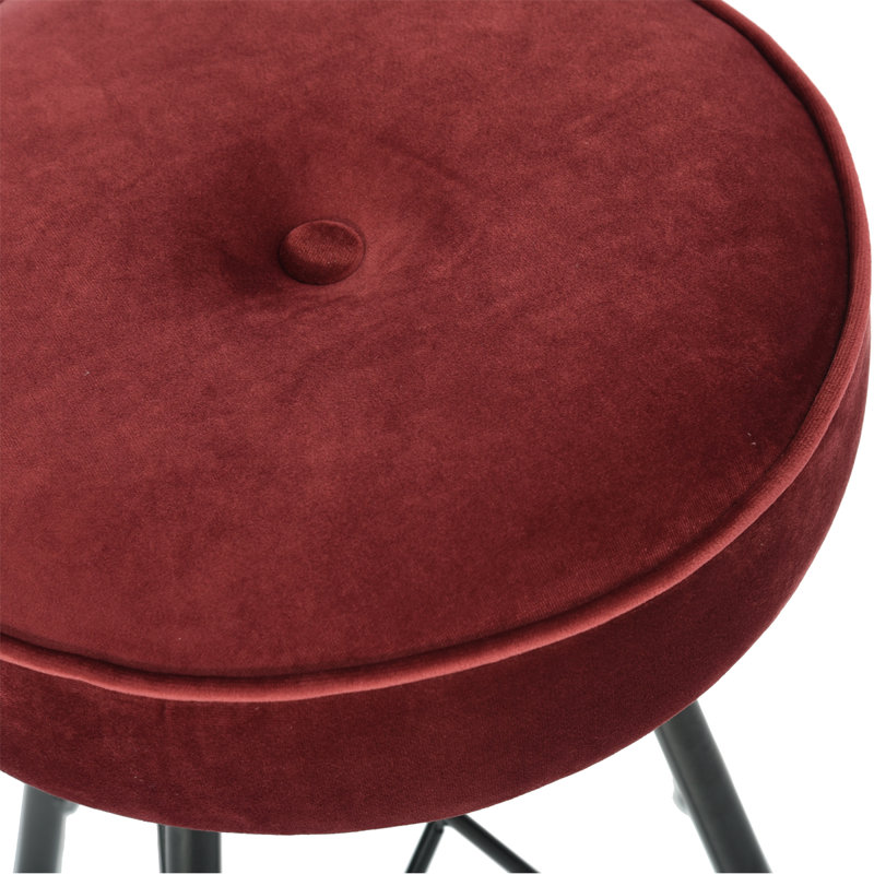 Etheredge Metal Accent Stool, Red