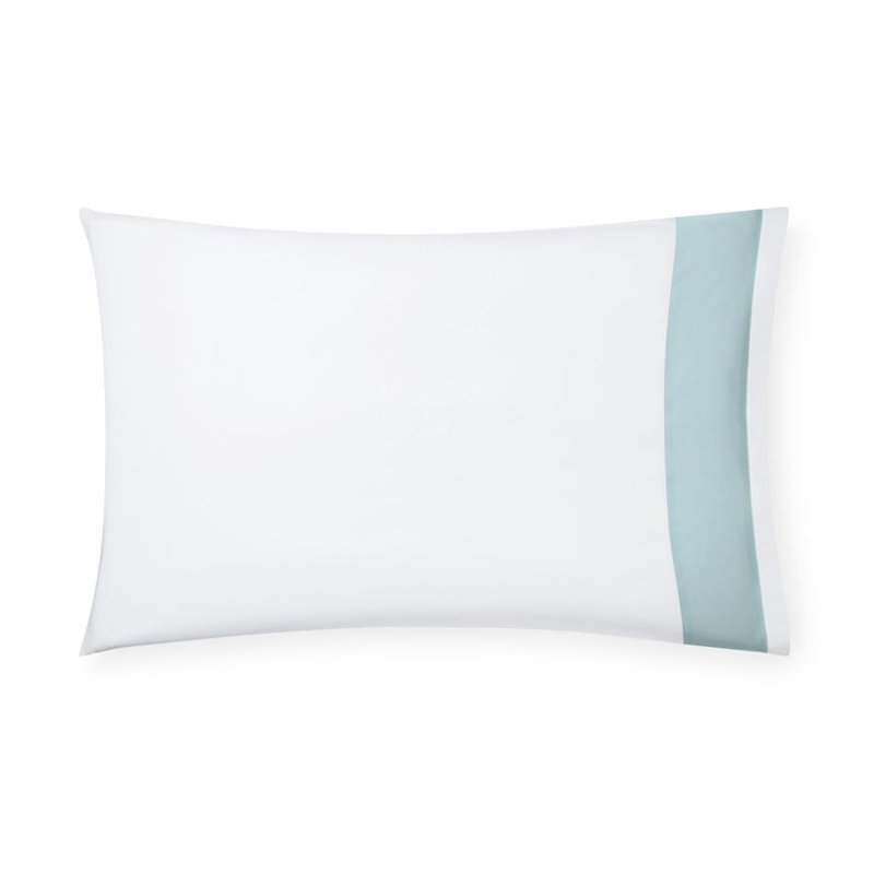 Casida Percale Pillow Case, Standard, White/Poolside