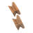 Set of Two Brown Wood Square Drawer Pull Knobs