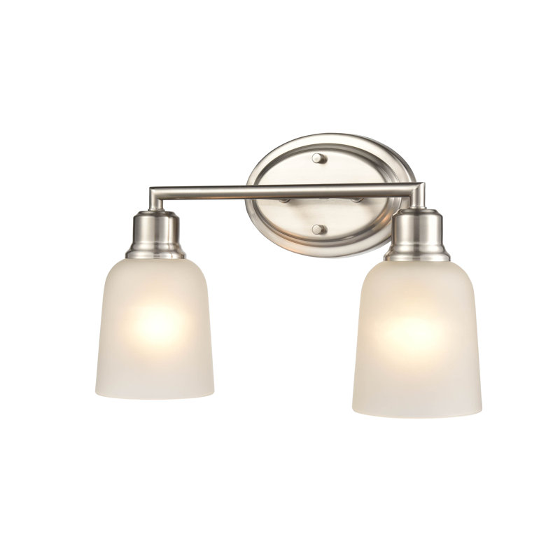 Luminaire à 2 lumières 15,25 po Adeltraut Éclairage pour meuble-lavabo en nickel brossé