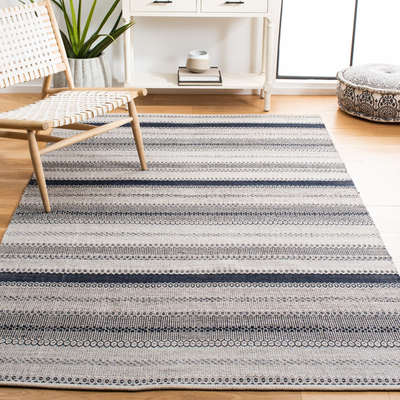Montauk Flat Weave Cotton Striped Rug, Rectangle 6' x 9'