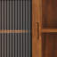 Armoire coulissante 35,4 "à 3 portes avec trois niveaux d'espace de rangement, convenant aux salles de bain, cuisines, salles à manger, brun-101701605