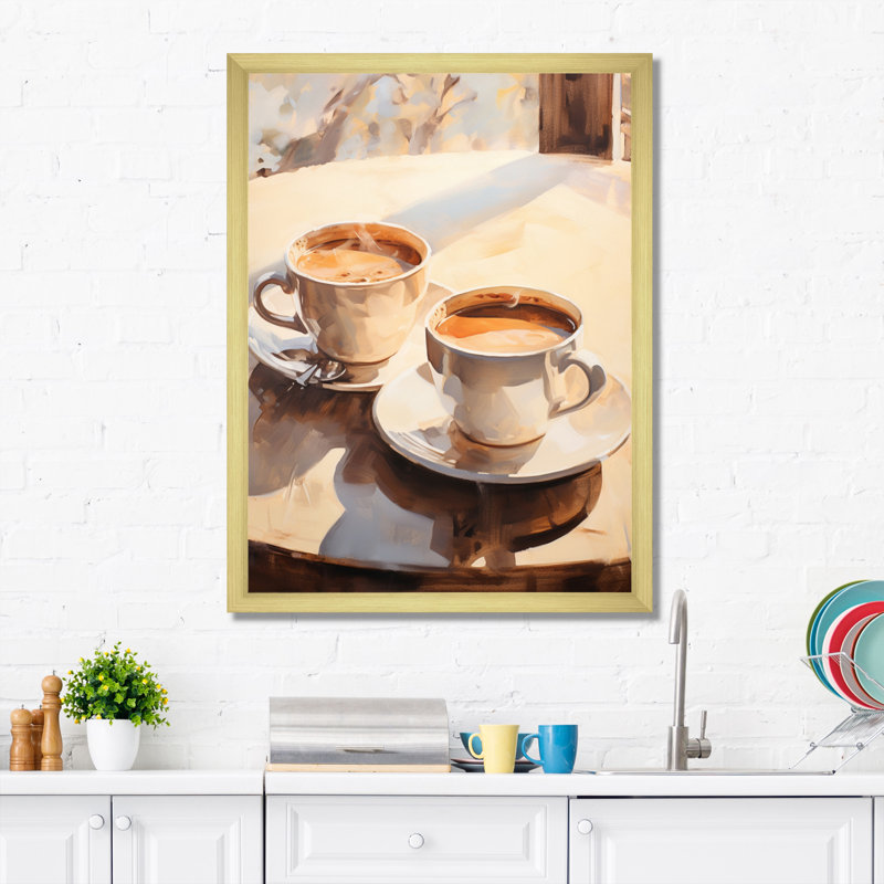 Ijlal Food Coffee Tea III, 32" H x 16" W x 1" D, Gold Single Picture Framed