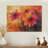 Orange Dancing Among The Wildflowers I - Wildflowers Wood Wall Decor - On Natural Pine Wood-2054196188