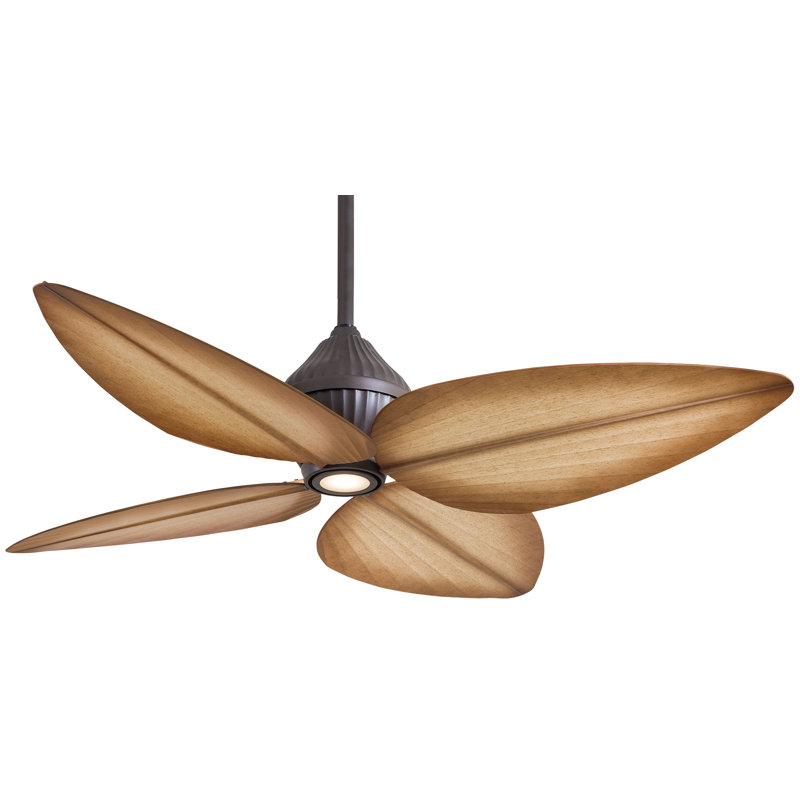 52" Gauguin 4 - Blade Outdoor LED Standard Ceiling Fan with Pull Chain and Light Kit Included
