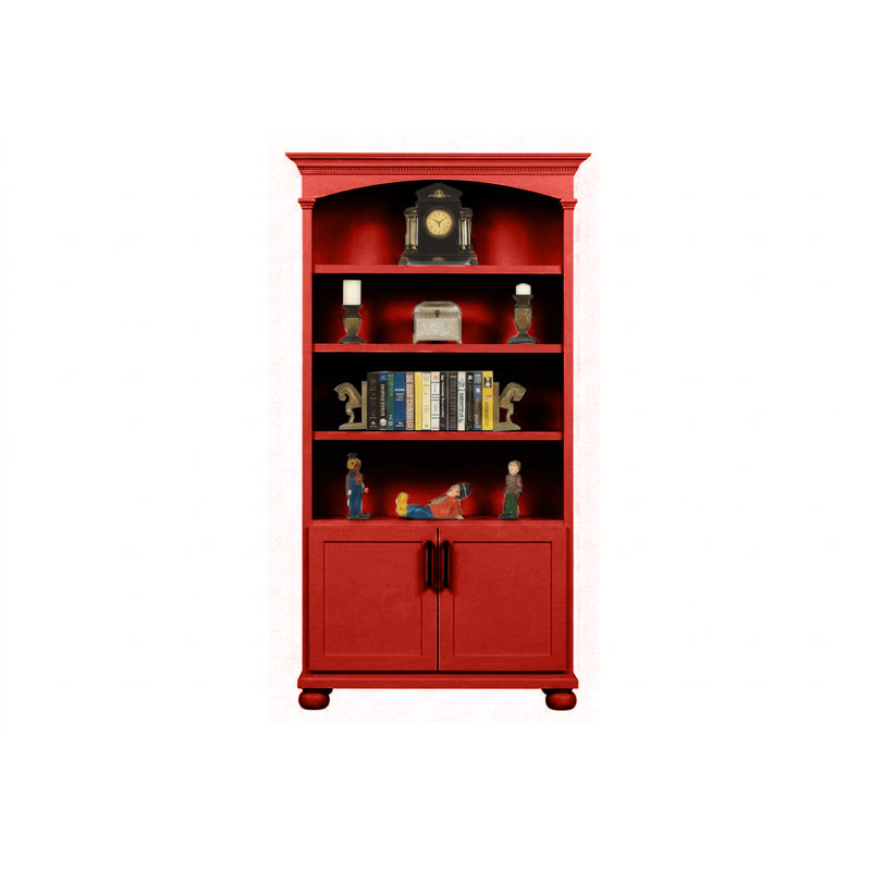Bibliothèque en bois massif Modern Premiere, Persimmon Red