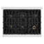 ZLINE Autograph 36" Classic DuraSnow Gas Range w/ 6 Burners & Gold Accents-1863660409