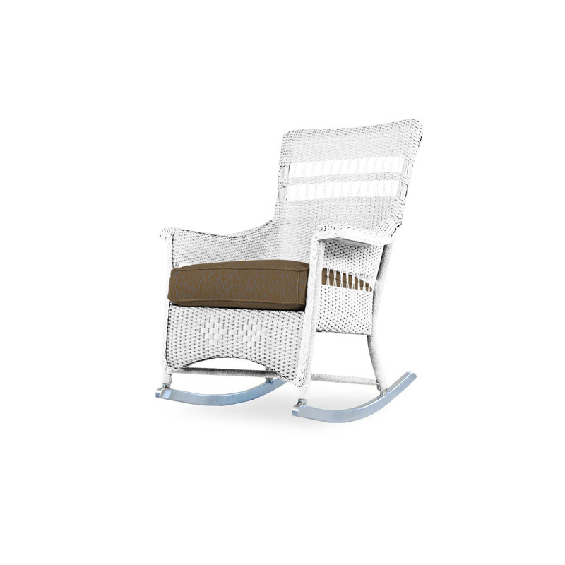 Nantucket Outdoor Rocker Chair, White, Demo Stone