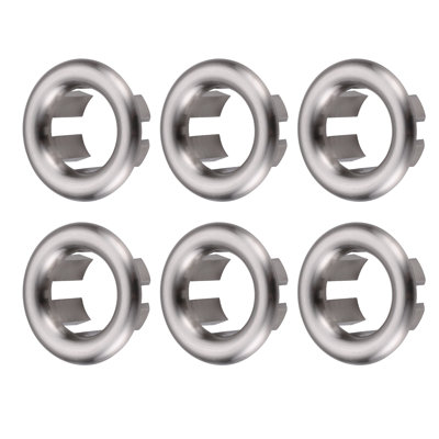 6Pcs Overflow Ring, Bathroom Sink Hole Trim Cover In Polished Chrome