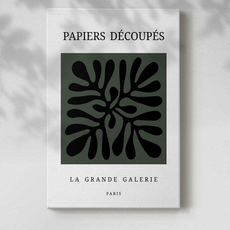 Matisse CECXCV, reproduction d'art encadrée, Blanc/noir/vert, H 48 po x l 32 po