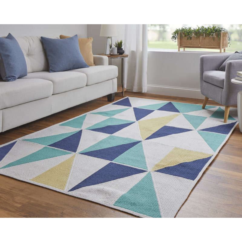 Tapis jaune/vert/noir zone Carrington, Rectangle 5 pi x 8 pi