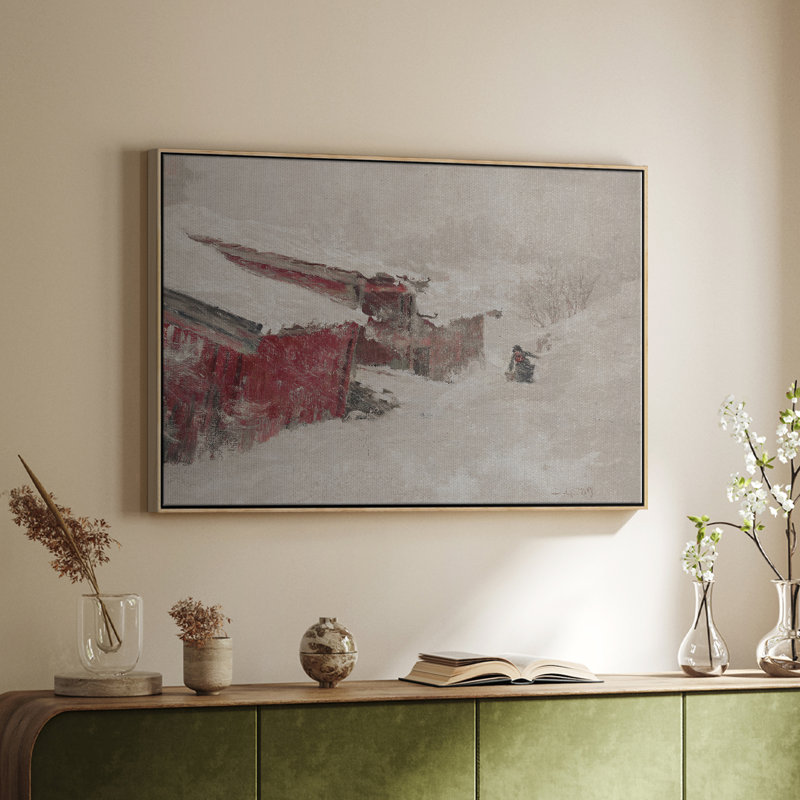 Botanique rétro - XCI, Toile encadrée noyer flottant, H 17 po x l 25 po x P 2 po
