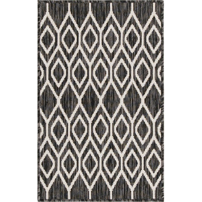 Power Loom Black Indoor/Outdoor Rug