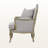 Capri Grey & Beige Finish Antique French accent chair With Pillow, 36.97" H X 28.98" W X 28.7" D