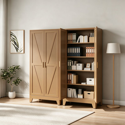 Armoire de rangement de bureau en métal de 71 pouces avec 4 tablettes réglables, armoire utilitaire autoportante (brunâtre)