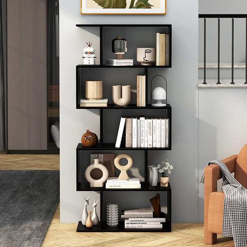 Five Layer Simple Household Bookshelf, Black