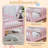 Twin Bed with Headboard Storage, 2 Under-Bed Drawers, and 3-Side Guardrails for Safety,Pink-1619181787