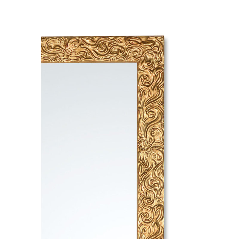 Kling Flat Solid Wood Framed Wall Mounted Full Length Mirror in Gold