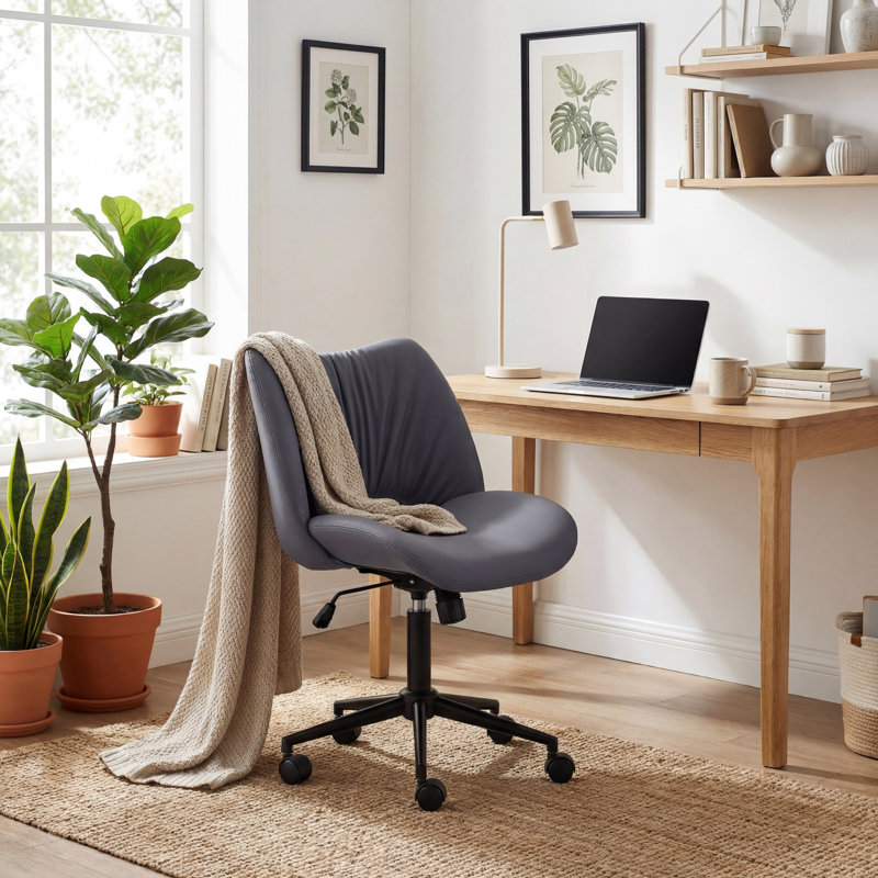 Chaise de bureau Alleyna, Gris / mauve